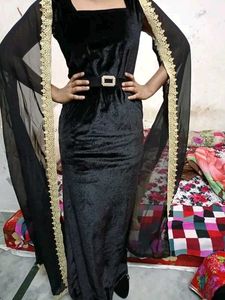Elegant Black Velvet Salwar Kameez