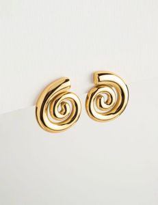 Gold Swirl Statement Earrings