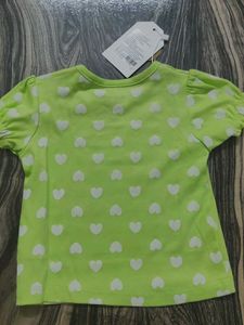 Lime Green Cat Tee - 6-9 Months