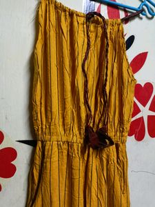 Yellow Sleeveless Jumpsuit,One Time Wear,No Damage ,