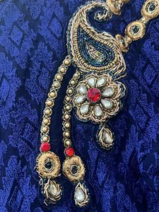 Sale For Eid Only Heavy Embroidered Navy Blue Gown