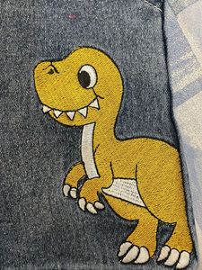 Cute Denim Dino Overalls