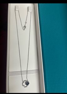 14 KT White Gold Clover Pendant Diamond Necklace