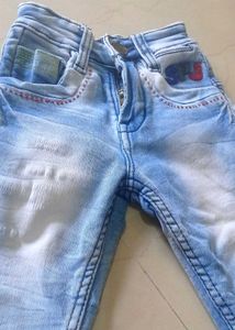 Stretchable Washed Off Jeans For Babies