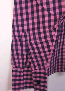 Pink &amp; Navy Checked Shirt