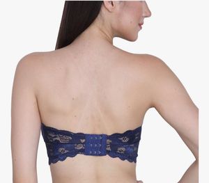 Navy Blue Lace Bandeau Bra (without straps)