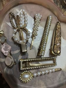 Pearl & Rhinestone Hair Clip Set