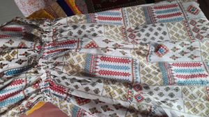 Multicolored Knee-Length Frock For Girls