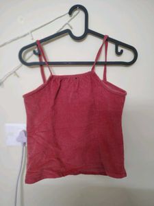 Coral Corduroy Button-Down Tank