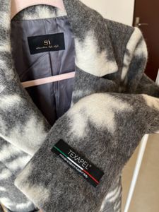 ABSTRACT Print WOOL Long COAT