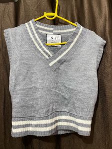 Gray Knitted Vest