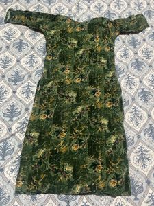 Green Floral Kurta Set