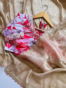 🆕️🆕️Elegant nude crush saree