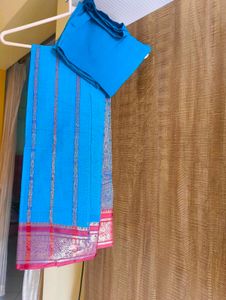Bengali Taant Cotton Zari Border Saree