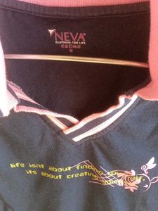 Cute Navy Blue Graphic Tee For Women