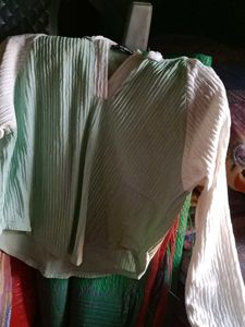 Crinkle Textured Green Top