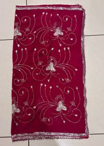 Sequence Work Rani Pink Saree