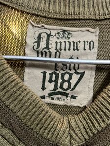 Vintage Green V-Neck Sweater