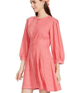 AND PINK TIERED A LINE DRESS
