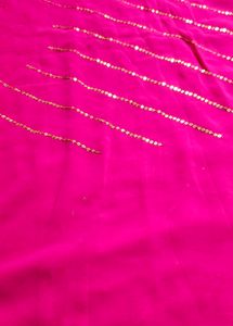 Pink and golden work Embellished Saree