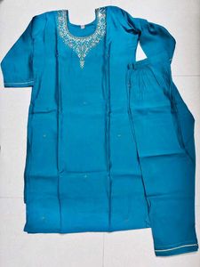 new cyan kurta pant set for women