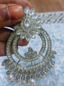 Silver Earrings With Tika