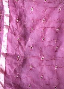 Pink Embroidered Fabric