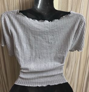 sexy Grey Ribbed Cardigan