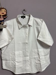 White Short Sleeve Shirt Button Down