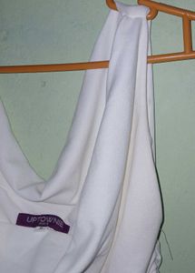 Uptown White Cowl Neck Top