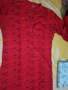 Red Printed Kurta
