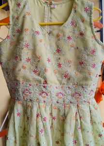 Top &amp; Sharara With Attached Dupatta And Waist Belt