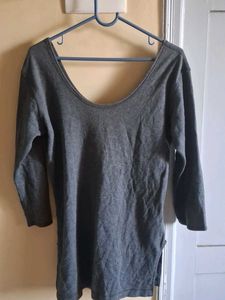 Gray Long Sleeve Top