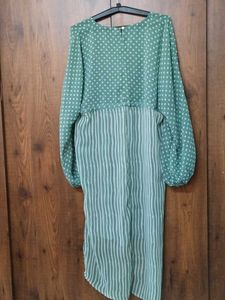 Women Sea Green High Low Dress