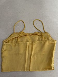 Yellow Ruched Crop Top