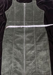 Corduroy zip-front dress
