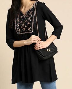 Anouk Embroidered Mirror Work Short Kurti