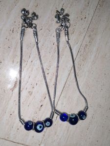 Silver Anklet Set Of 2