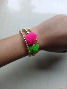 Pom-Pom Beaded Bracelet