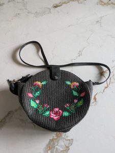 Black Embroidery Bag