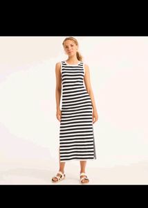 A Line Black And White Dress