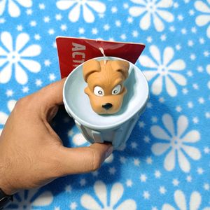 Glenand Active Latex Squeaky Pup Up Dog In Rubbish bin Dog Toy