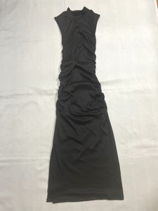 Black Ruched Bodycon Midi Dress