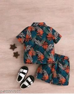 Tropical Print Kids Shirt &amp; Shorts Set