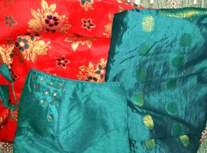Red And Green Langha Choli