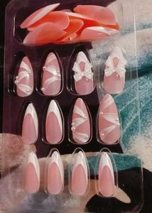 Elegant Bow French Tip Press-On Nails