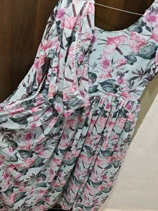 Floral Print Dress with Dupatta