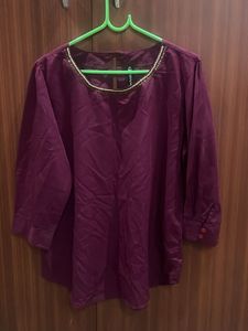 Elegant Purple Embellished Top