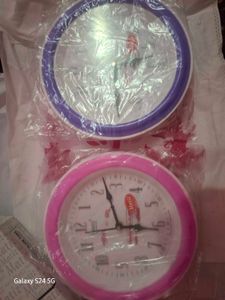 Combo Of 2 Cute Wall Clock Pink And Blue
