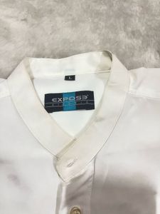 Men&#39;s imported satin silk White Shirt